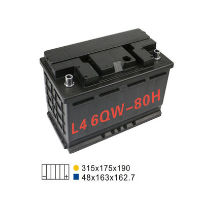 6 bateria automotivo acidificada ao chumbo da bateria 20HR 80AH 660A da parada e do começo de Qw 80H